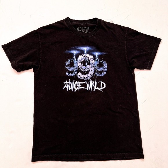 Juice Wrld 999 Club No Vanity Skulls Spell Out T-Shirt - Picture 1 of 9